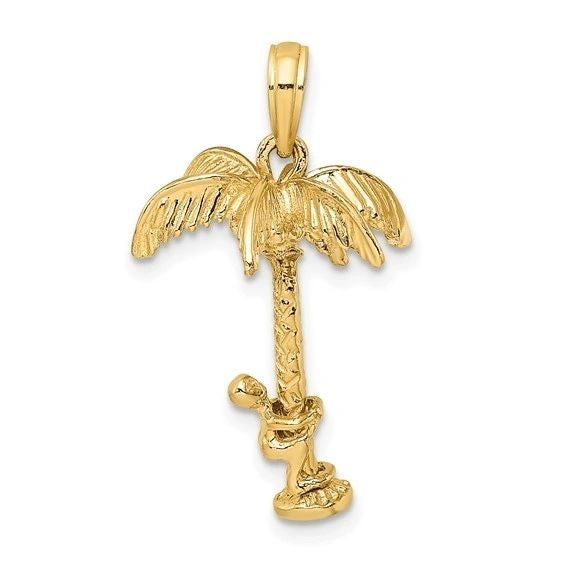 14K Palm with Movable man, 14K solid gold