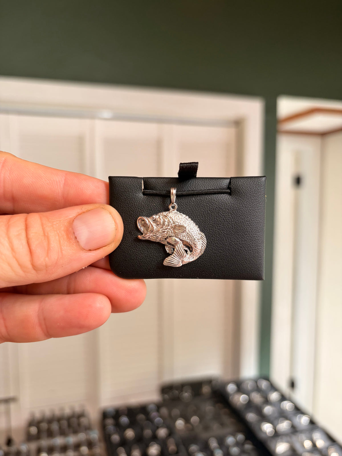 Bass Pendant (small), .925 Sterling Silver