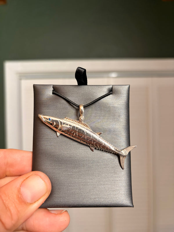 Wahoo Pendant (Mouth Closed), .925 sterling silver