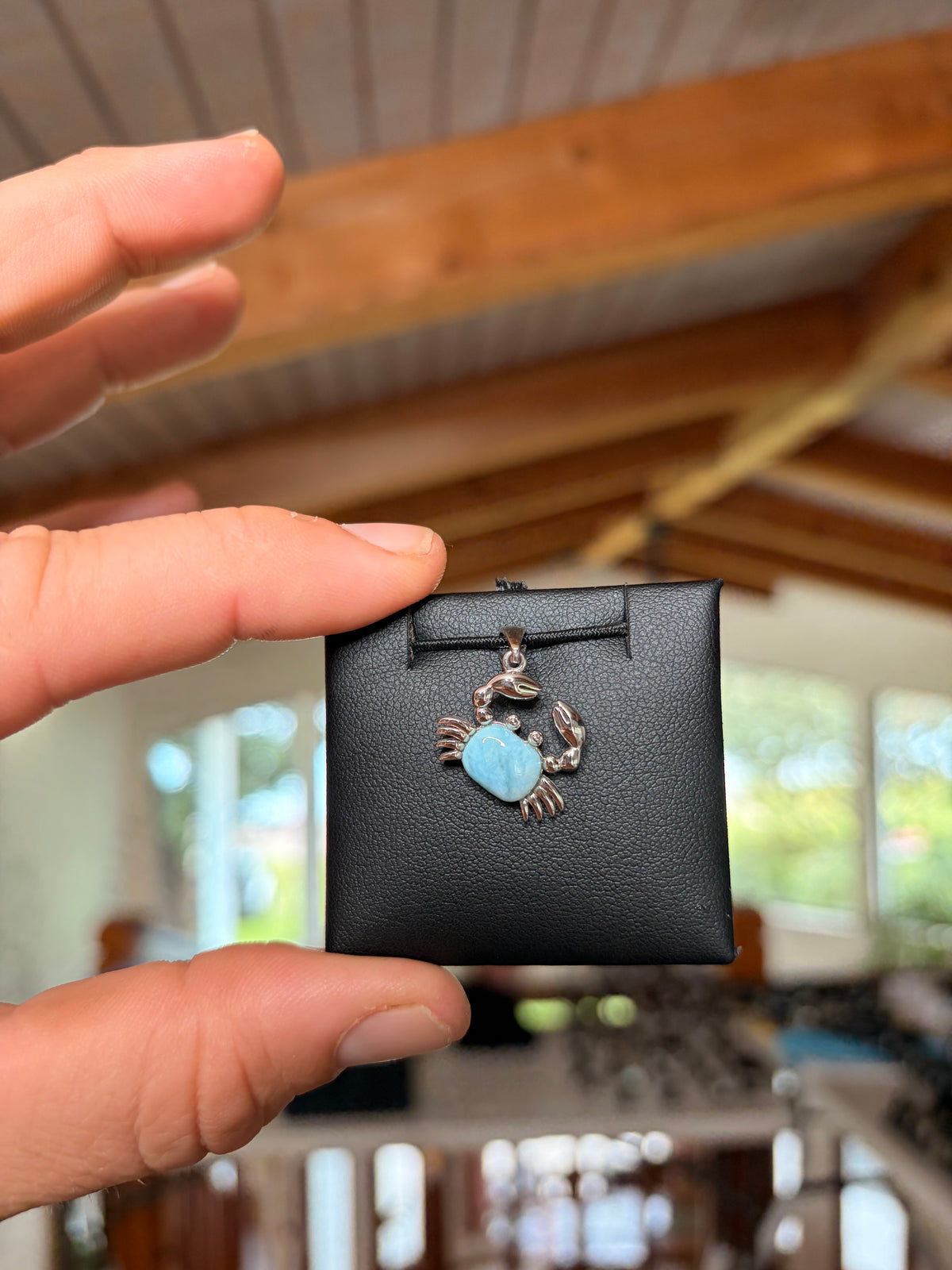 Crab Pendant (Larimar), 
