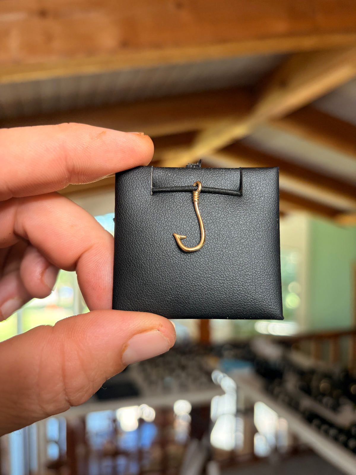 Hook Pendant (J-Hook) (Small) (14k), Solid 14K Gold