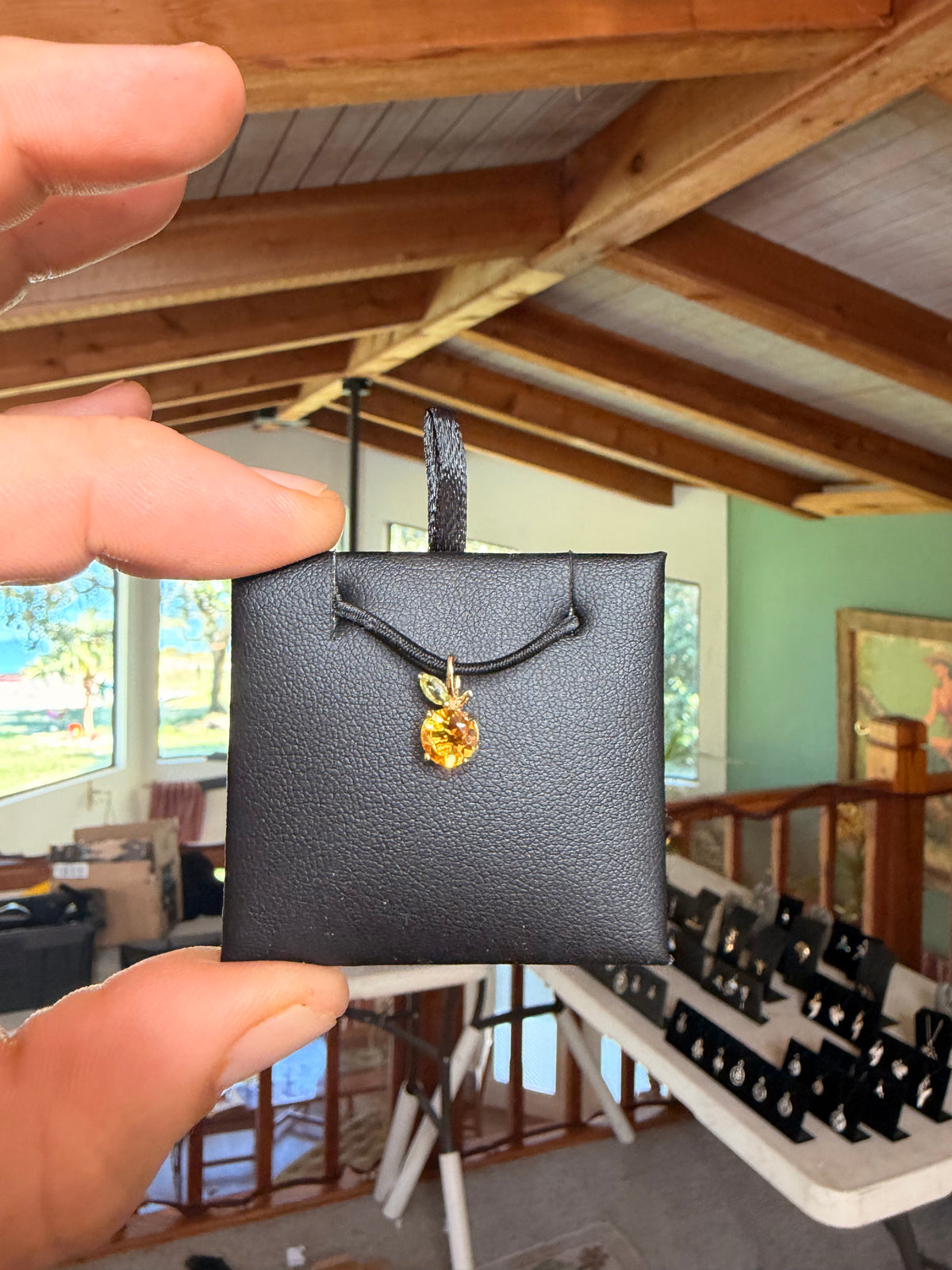 Orange Pendant 14K, Solid 14K Gold