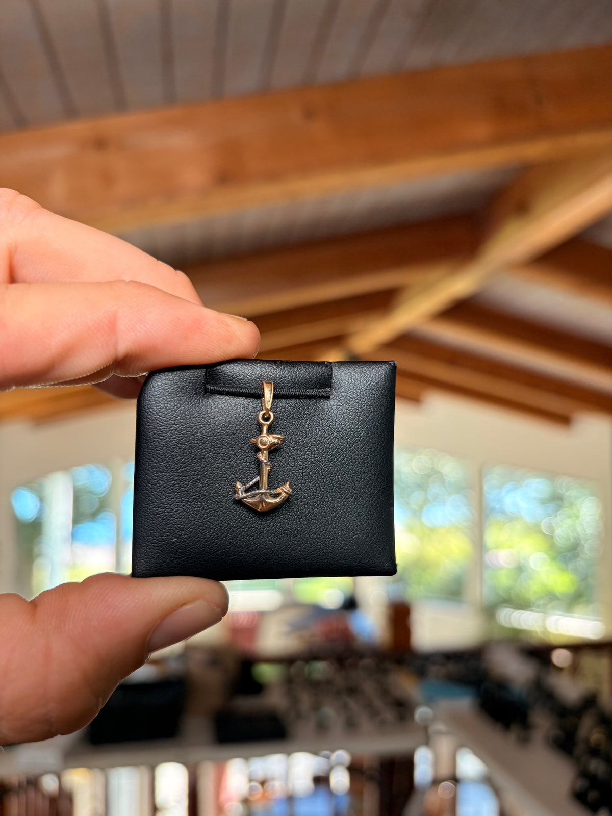 Anchor Pendant 14K Two Tone (Fouled), Solid 14K Gold
