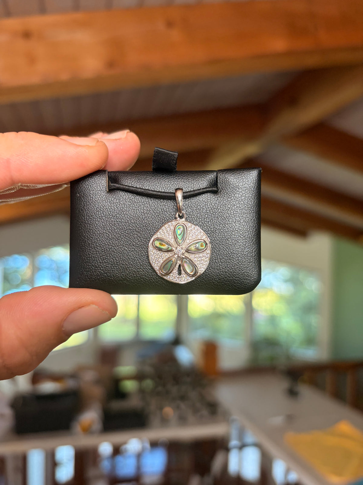 Sand Dollar Pendant (Abalone) (Pave’), 