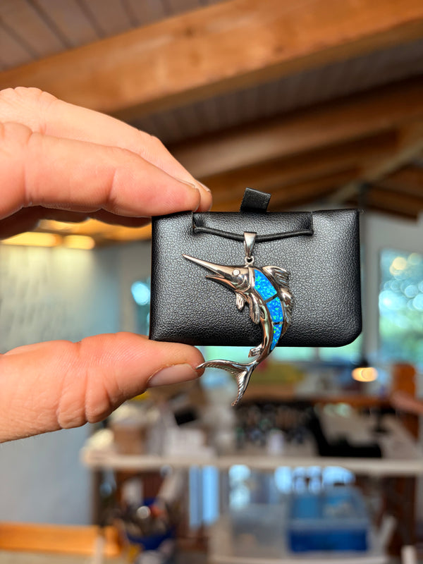 Marlin Pendant (Opal), .925 sterling silver