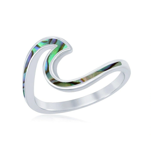 Wave Ring Abalone, .925 sterling silver