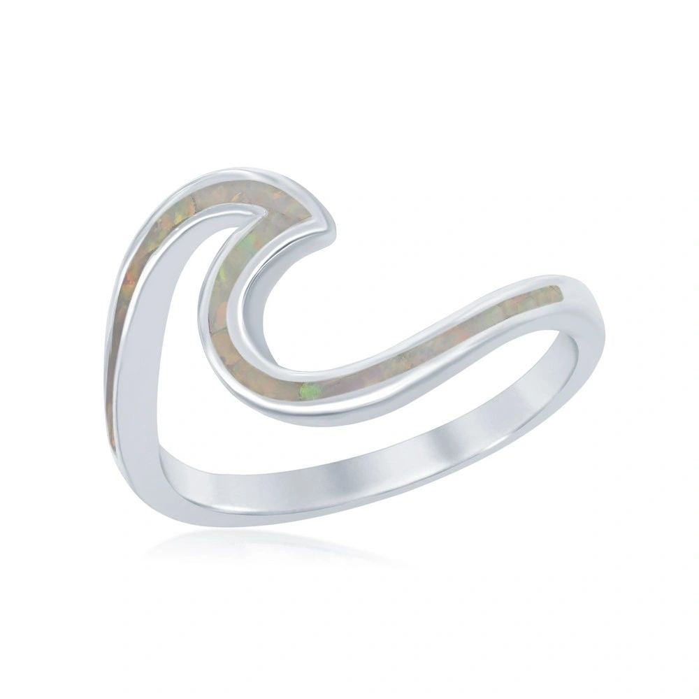 Wave Ring White Opal, 