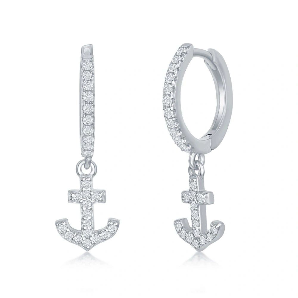 Anchor Huggie hoops, 