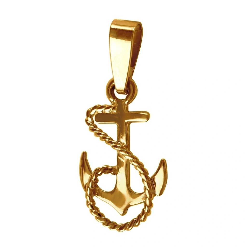 Anchor Fouled Pendant (4), Solid 14K Gold