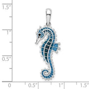 Blue Enamel Seahorse Pendant view 2