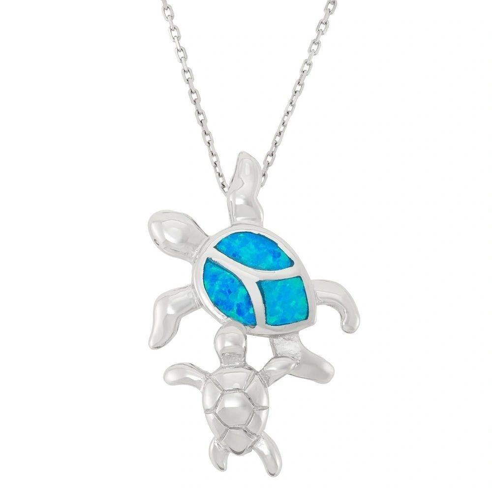 Blue Opal mom and baby Turtle, 