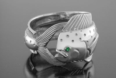 Bull Dolphin Ring, .925 Sterling Silver