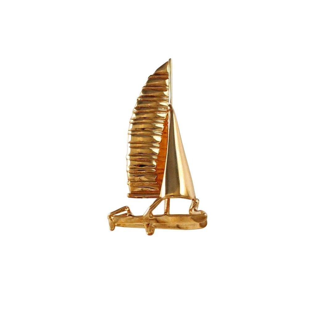 Catamaran Pendant, Solid 14K Gold