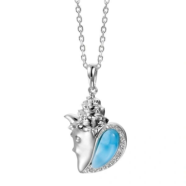 Conch Pendant w/Larimar, 