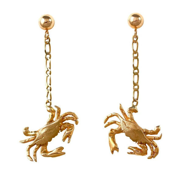 Crab Dangles, 14K solid gold