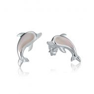 Dolphin Post Earrings w/mother of pearl, 