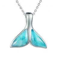 Fluke Pendant w/Larimar (long), 