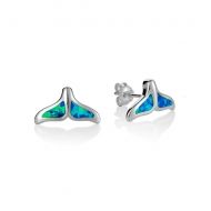 Fluke Posts w/opal SS, .925 Sterling Silver
