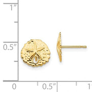 Gold Sand Dollar studs view 2