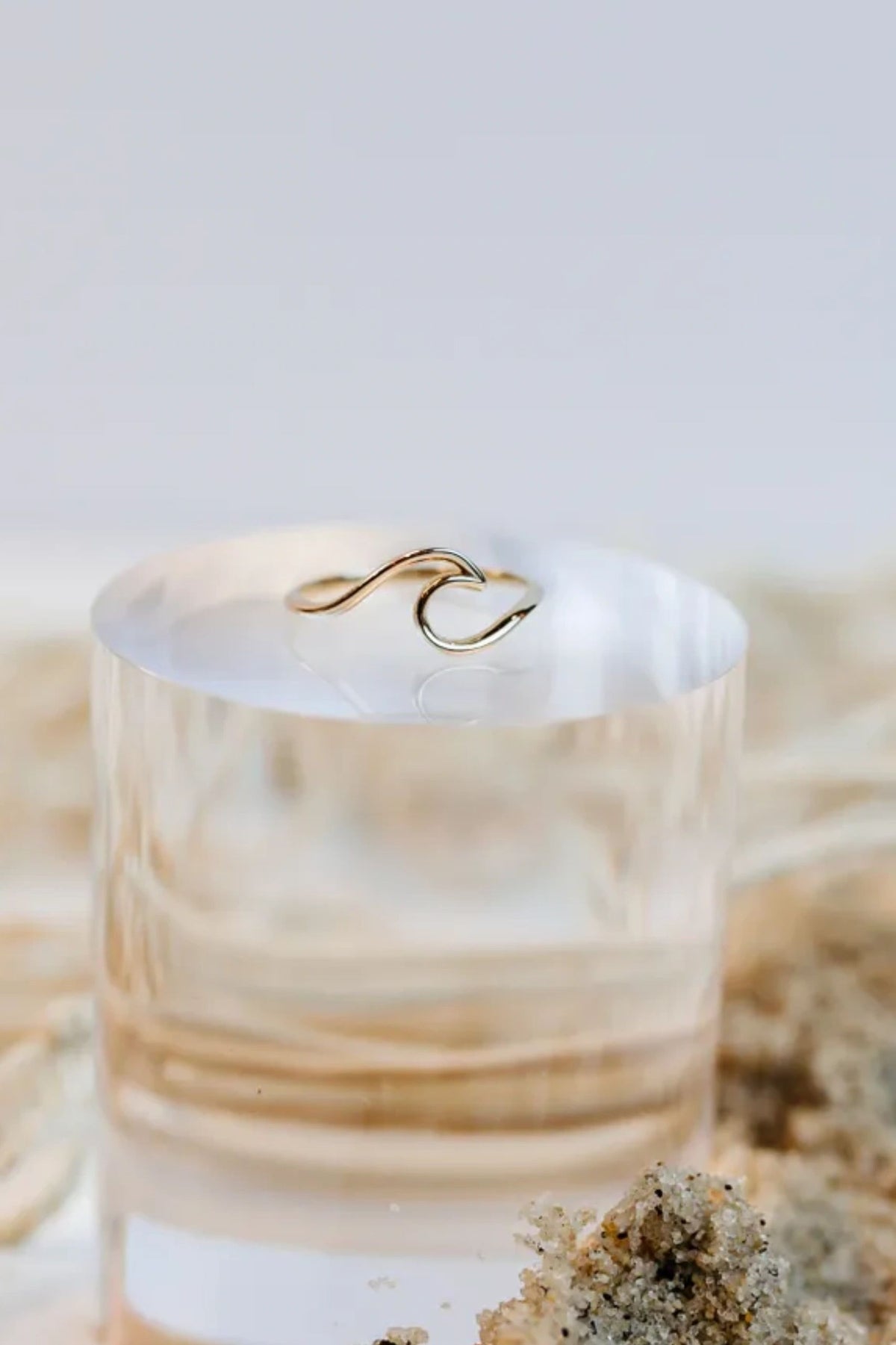 Gold Wave Ring, Solid 14K Gold