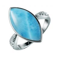 Larimar Ocean Eye Ring, .925 sterling silver