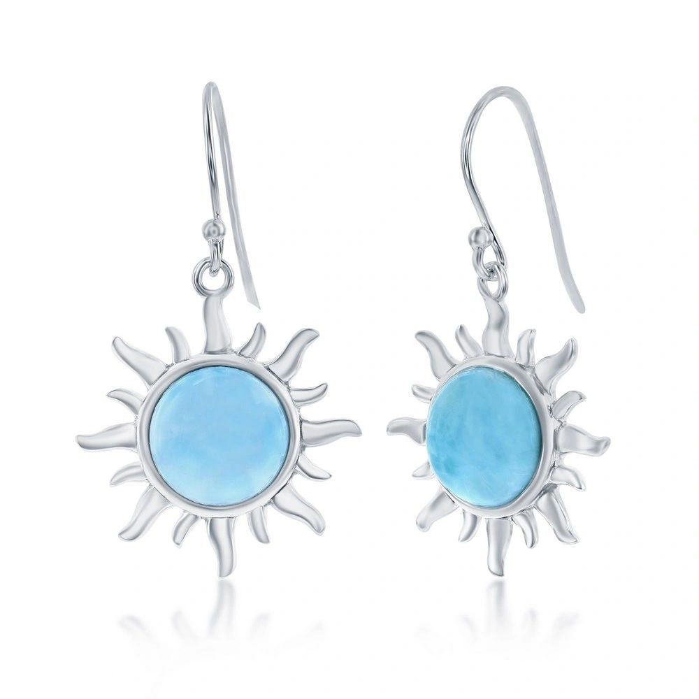 Larimar Sun earrings, 