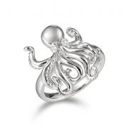 Octopus Ring w/white topaz eyes, 