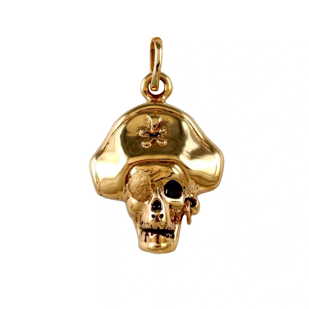 Pirate Pendant, Solid 14K Gold