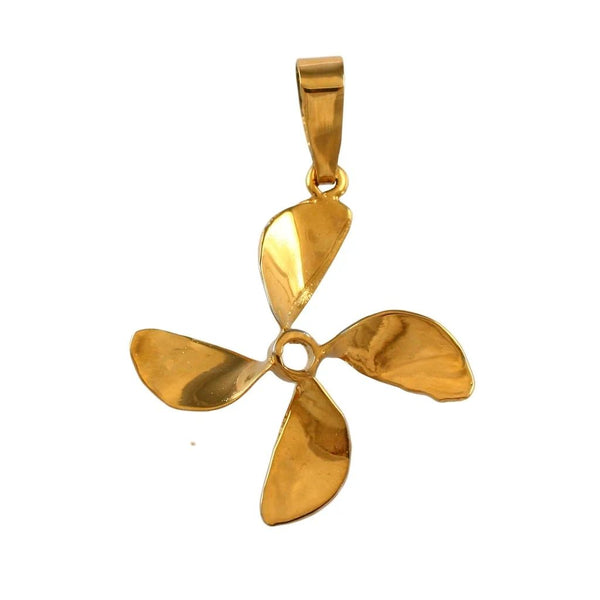 Propeller 4 Bladed Pendant 1/4", 14K solid gold