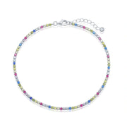 Rainbow Tennis Anklet view 1