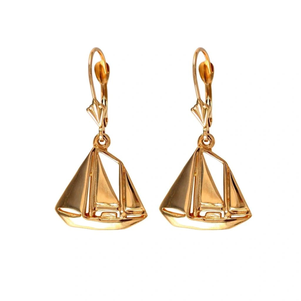 Sailboat Schooner Dangle Earrings, 