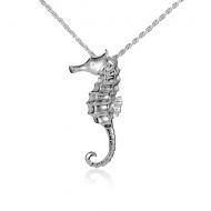 Seahorse Pendant Textured SS, 