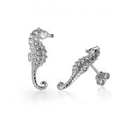 Seahorse Post Earrings Textured SS, 