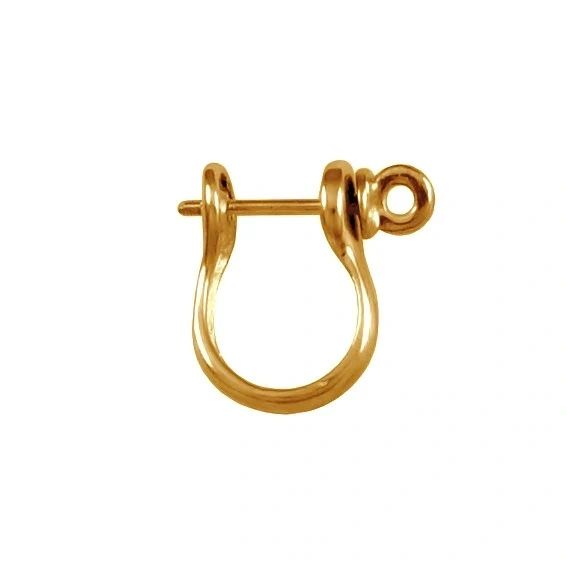 Shackle Earring 14mm, 14K solid gold