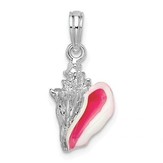 Small Enamel Conch, .925 sterling silver