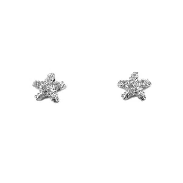 Starfish Dainty Stud Earrings SS, .925 sterling silver