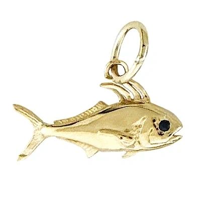 Tiny Roosterfish Pendant/Charm, Solid 14K Gold