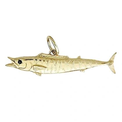 Tiny Wahoo Pendant/Charm, Solid 14K Gold