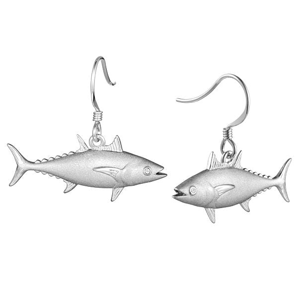 Tuna Earrings w/sand blasted finish, 