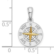 Compass Pendant (Small) (Two Tone) view 2